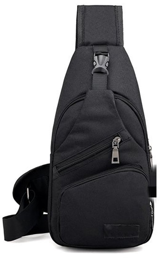 Gigicial Sac à bandoulière/sac crossbody - Léger et spacieux, adapté à un usage quotidien, à la randoulière, au cyclisme - Un seul exemplaire - Unisexe, noir