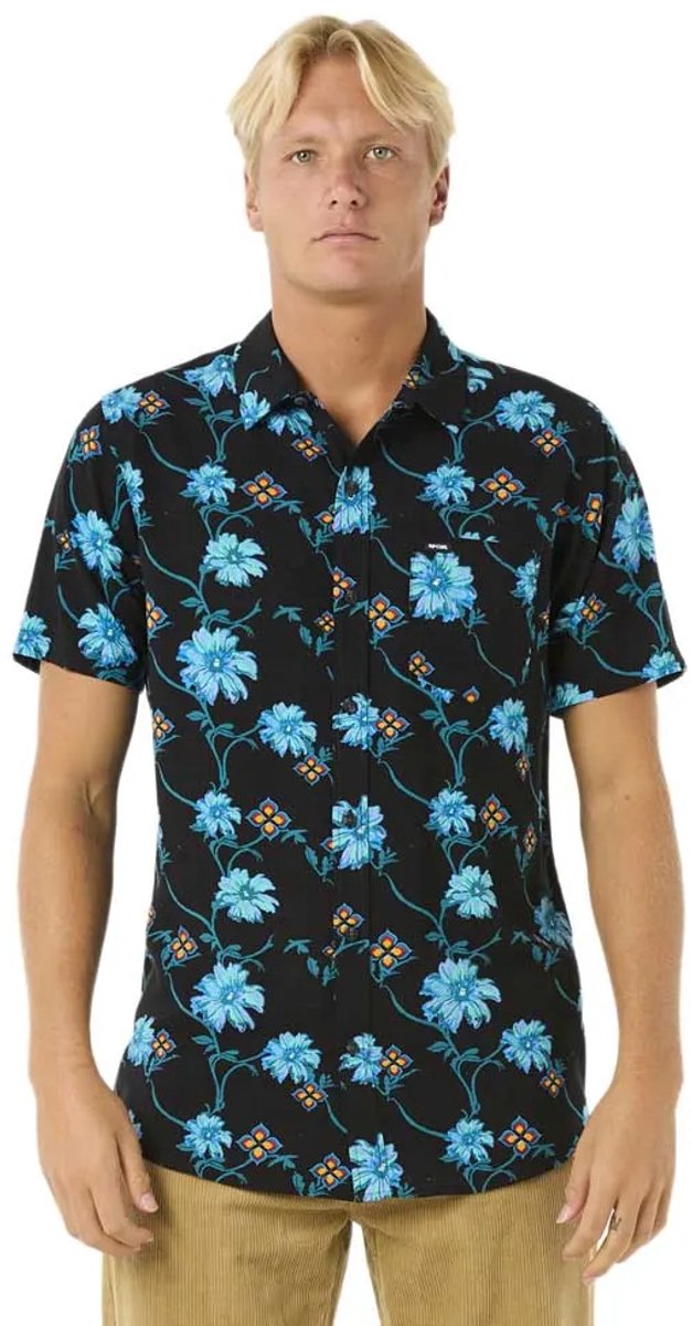 Rip Curl Surf Revival Overhemd Met Korte Mouwen S Man Zwart
