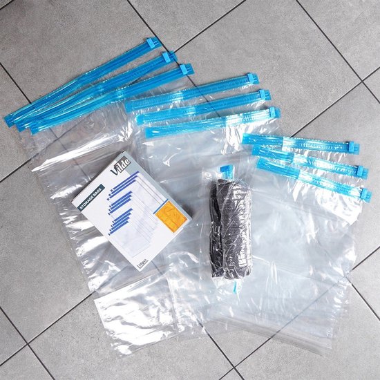 Vilde - Compressiezak Set - 10 Stuks - Verschillende Maten - Herbruikbaar - Transparant van Vilde — afbeelding 2