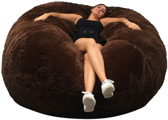 Bananair - Zitzak XXL afneembare hoes - imitatiebont - Bruin - 180 cm