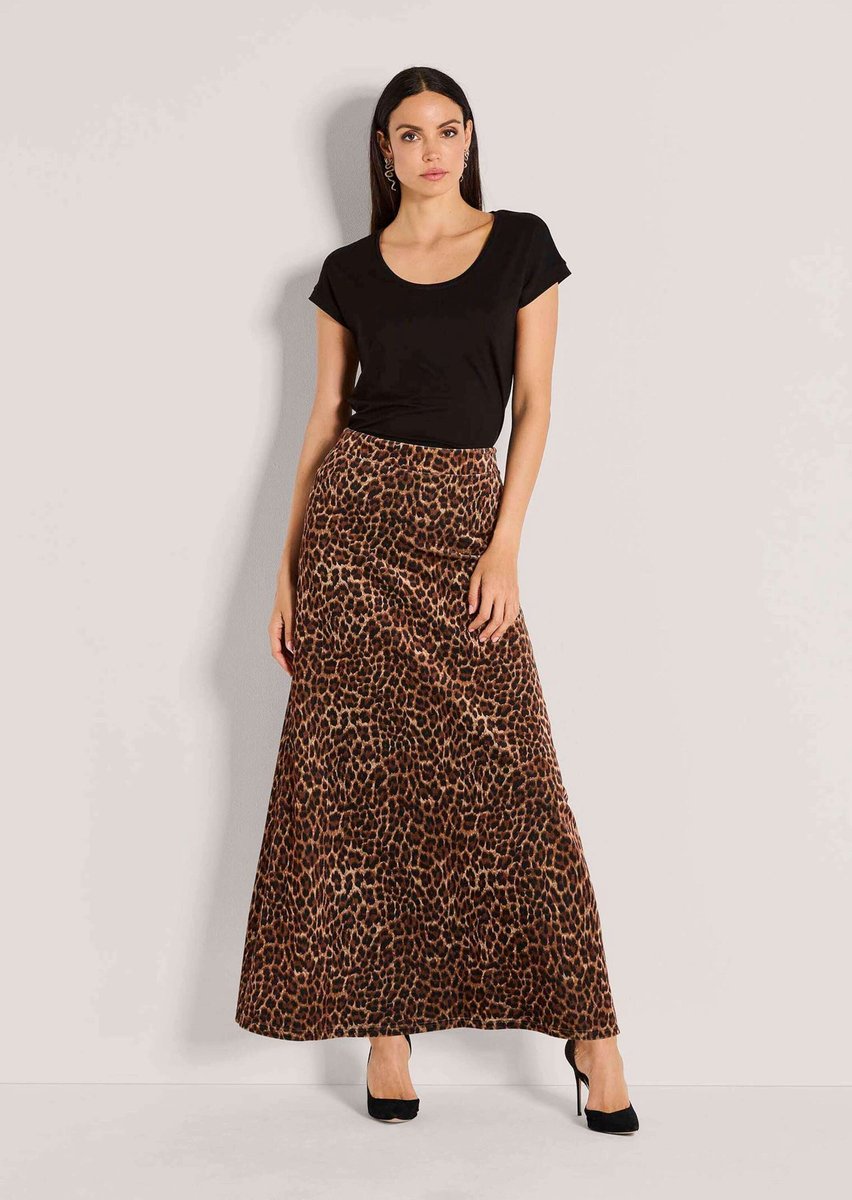 MADELEINE Rok Maxirok met luipaardprint