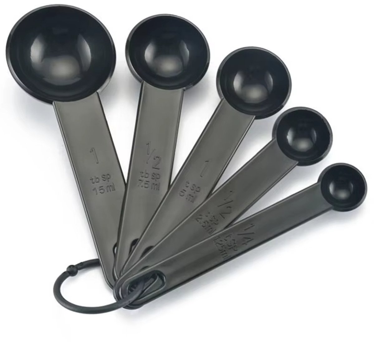 Actie4you® - Maatlepel Set - 5-Delig - 5-Delig Maatlepel Set – Zwart