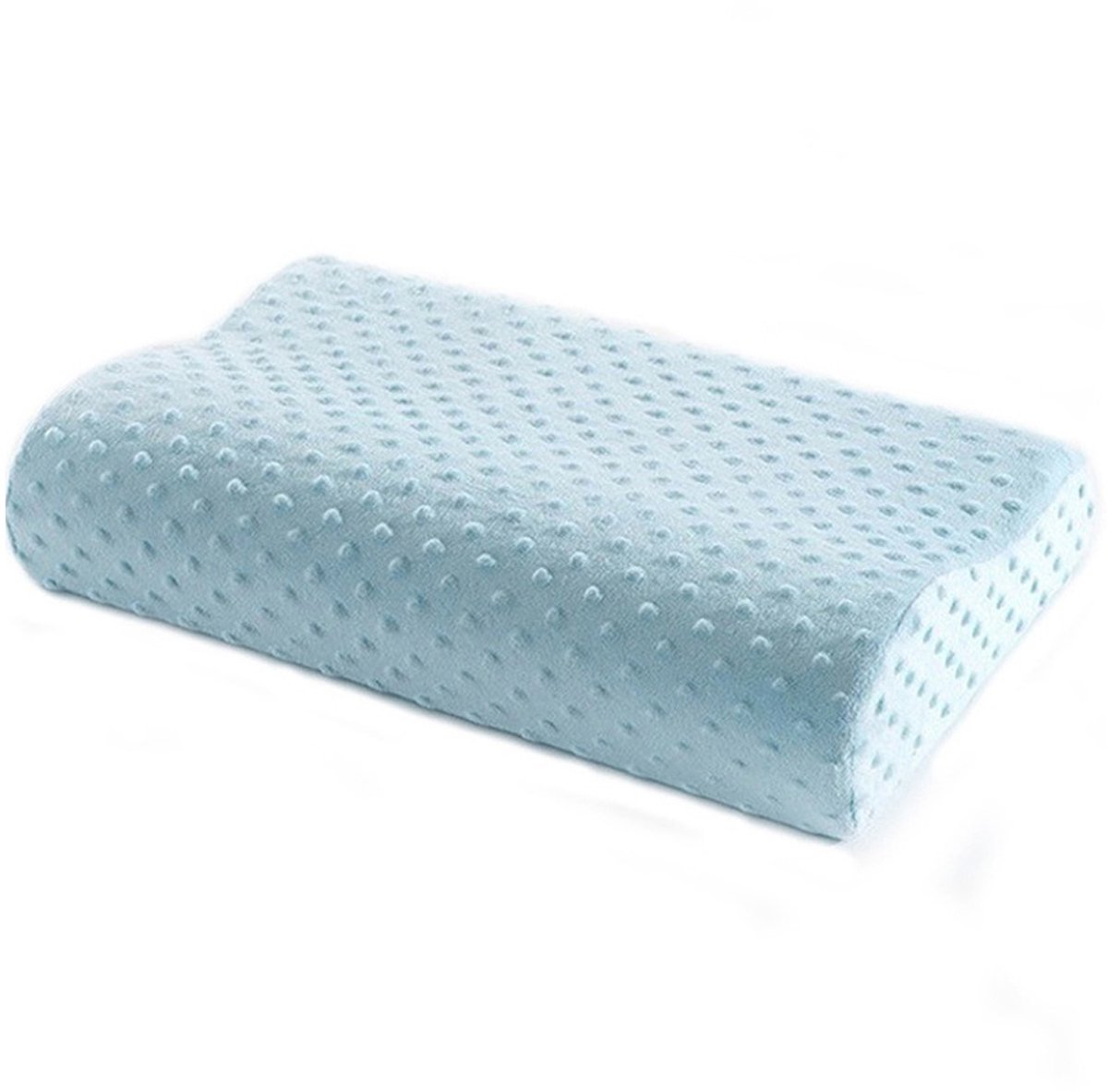 Gigicial Bamboevezel Memory Foam Kussen - Orthopedisch Neksteunkussen - Koel en Ademend, Bevordert Slaap en Comfort + Zijdezachte Touch - 1 Stuk - Universele Maat + Hemelsblauw