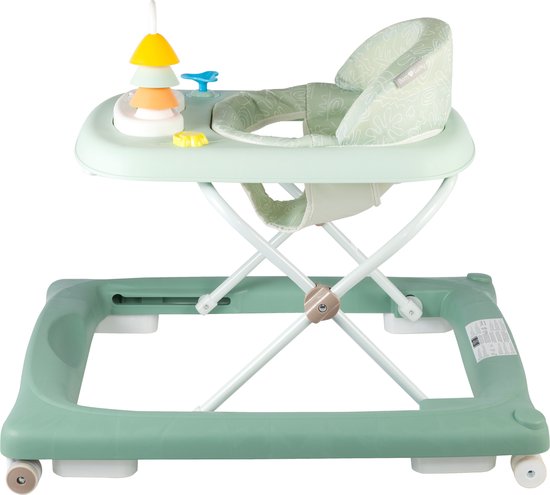 Born Lucky Loopstoel / Baby Walker - Makkelijk in te klappen - In hoogte verstelbaar - Met afneembare speelset - Soft Groen van Merkloos — afbeelding 3