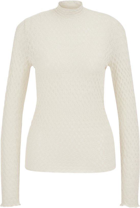 Imily Bela Oversized coltrui voor dames, lange mouwen tuniek trui, loszittende wintertrui, ribgebreide trui met zijsplit, beige, L