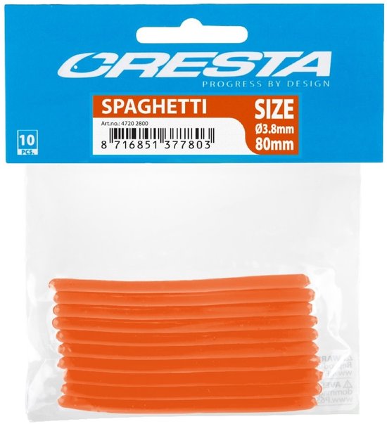 Cresta Pole-G Spaghetti 80mm dikte: 3.8mm (10 pcs) - Kleur : Geel van Cresta — afbeelding 2
