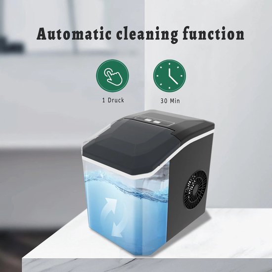 NaevaMi Elektrische IJsblokjesmachine - IJsmachine - IJsblokjesmakers - Professioneel & Draagbaar - Automatisch Kogelvormig IJs - Familiebar & Thuisgebruik - Zelfreinigend - 12 kg/dag - 1,3L Watertank- Zwart van Merkloos — afbeelding 5
