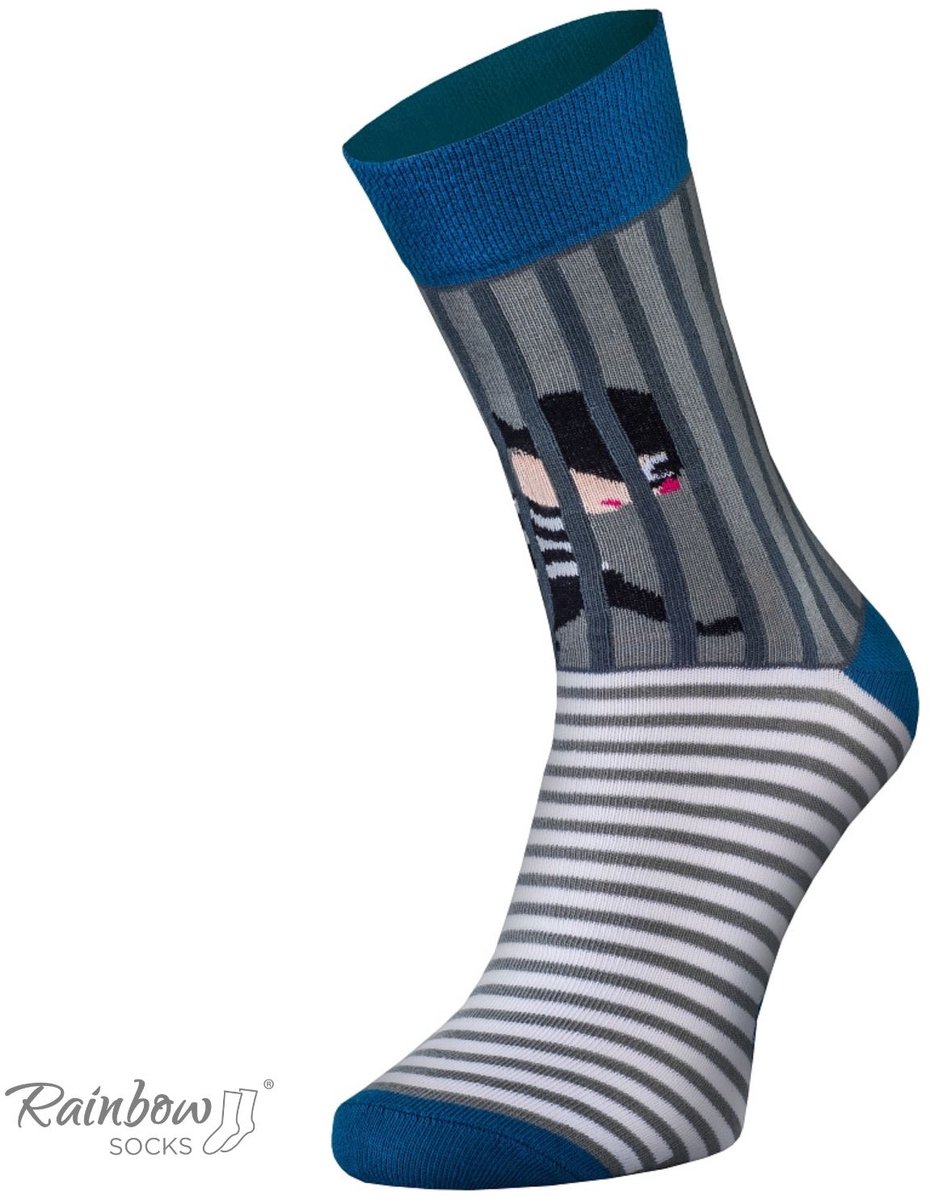 Rainbow Socks - Sokken - Klassiek Bankoverval - Donut en Wapen