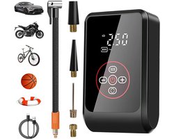 Draagbare Luchtcompressor 4000 mAh – Elektrische Bandenpomp 150 PSI met LCD-Display, LED-Licht en Powerbank – Voor Auto, Fiets, Motor, Scooter en Ballen