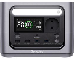 GENDOME Go 300 Draagbare Power Station – 288Wh LiFePO4 – LFP – 300W AC Uitgang – 2x 140W USB-C PD 3.1 – Tot 6 Apparaten Tegelijk – Zonnegenerator voor Camping, Reizen & Noodstroom – Smart App – Compact & Lichtgewicht – Generator – Aggregaat