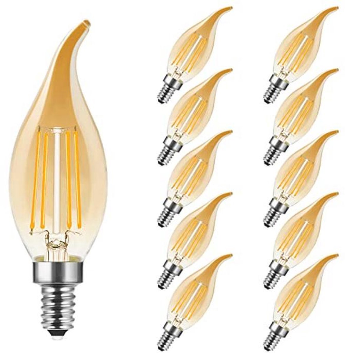 LED Kaarslamp E14 4W - Warm Wit 2700K - Alternatief voor 35W Gloeilampen - Set van 10