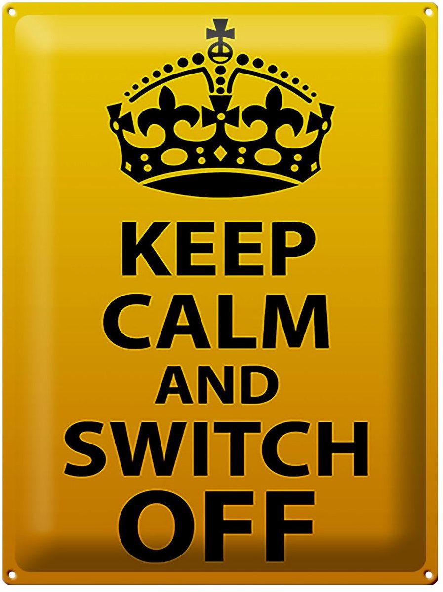 Blechschild Spruch 30x40cm Keep Calm and switch off