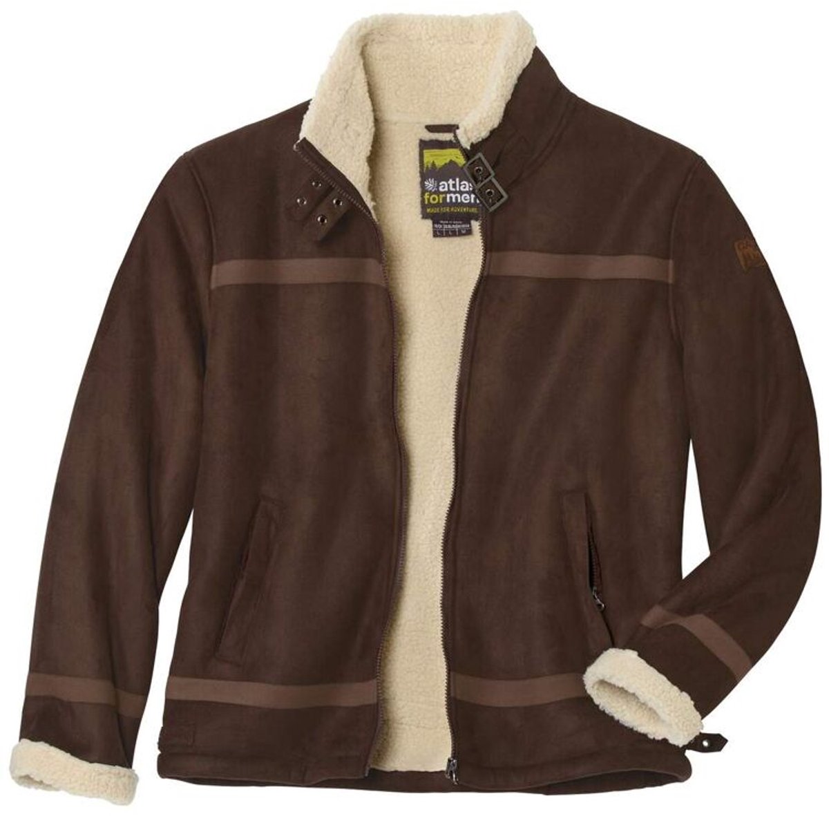 ATLAS FOR MEN - Jack van suèdine en sherpa Bombardier - Heren - Verkrijgbaar in grote maten - 4XL
