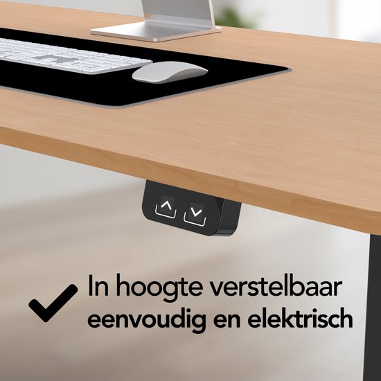 Infinity Goods Bureau assis-debout – Hauteur réglable électriquement – ​​140 x 60 cm – Marron