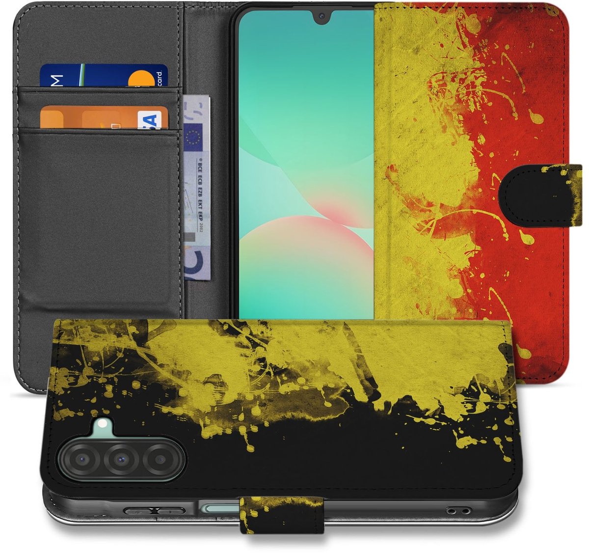 Samsung Galaxy A17 Bookstyle Hoesje Belgische Vlag Met Pasvak