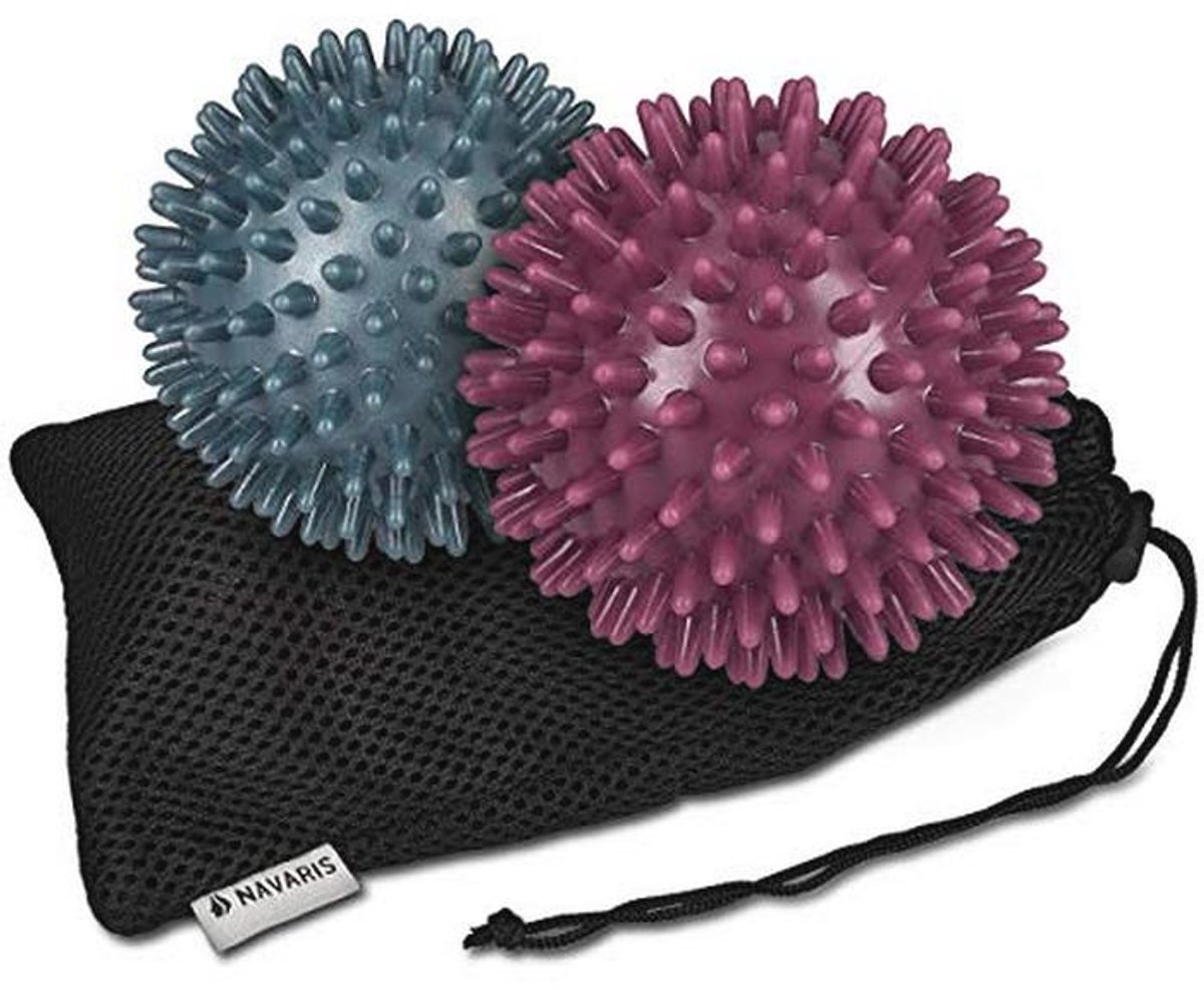 Massageballen voor Hand, Voet en Rug - Set van 2 - Hard en Medium - 8 cm