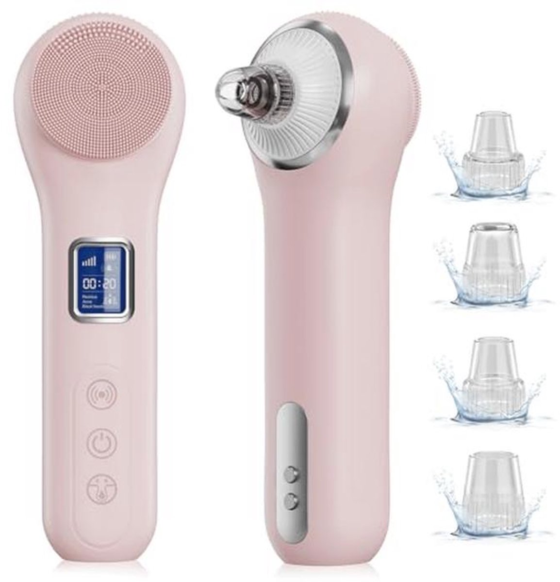2-in-1 Gezichtsreinigingsborstel en Mee-eterzuiger met 5 Vibratiemodi en IPX7
