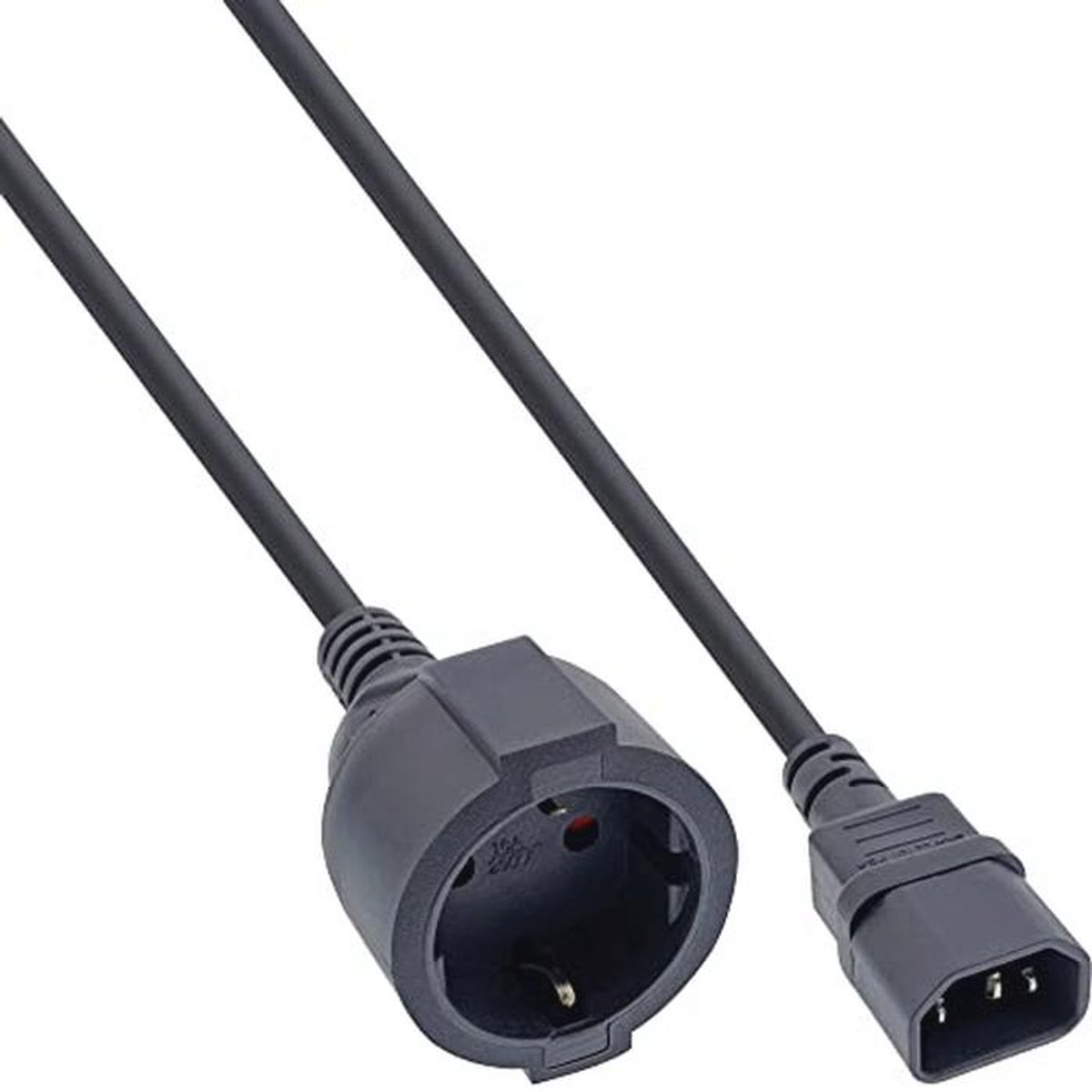 Geaarde stekker netadapter kabel voor UPS 1m – zwart