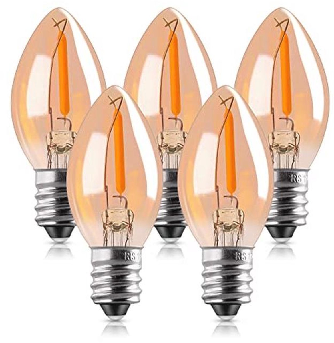 C7 LED Lamp E14 Edison 0.5W Filament Kachelverlichting Warm Wit Vintage 5 Stuks