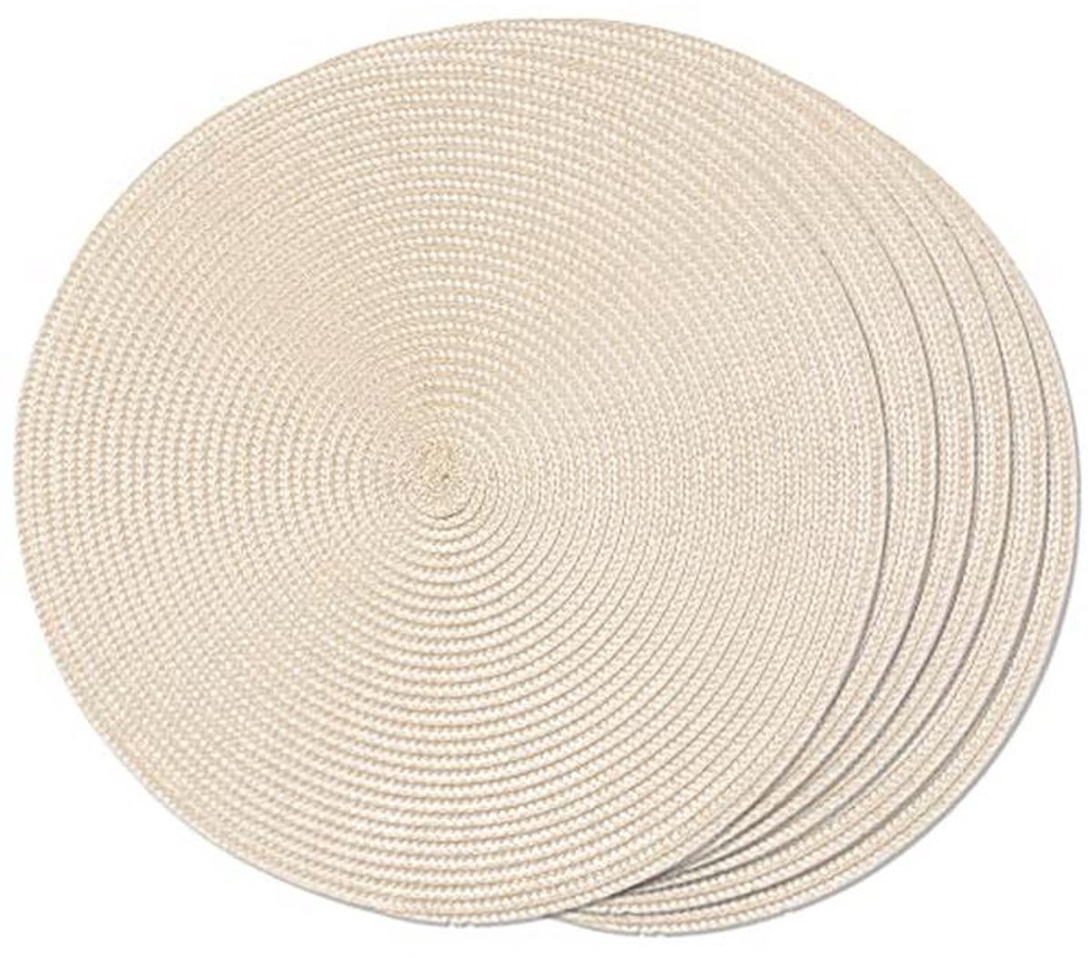 Ronde Gevlochten Placemats – 6 Stuks, Wasbaar, Antislip, 38 cm