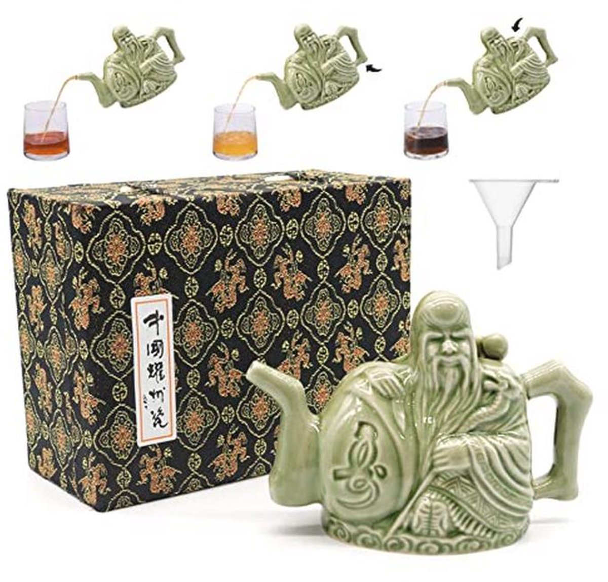 Handgemaakte Chinese keramische theeketel - 16 oz, magische truc met geschenkdoos