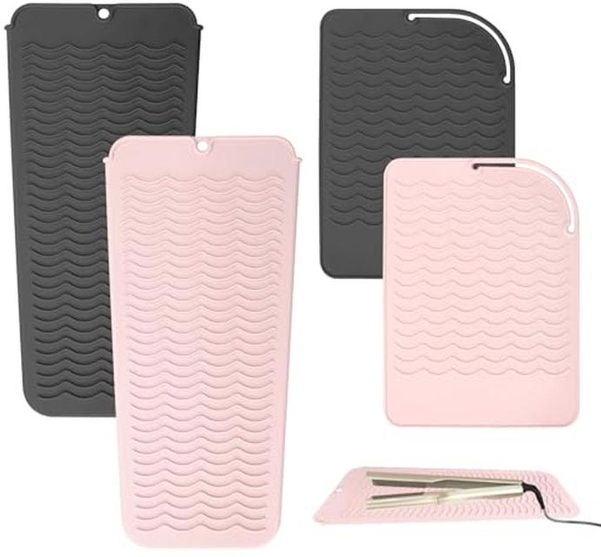 Hittebestendige siliconen mat voor haarstyling gereedschap - 4 stuks