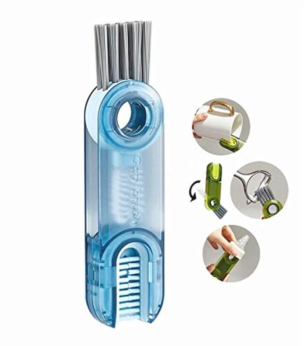 3-in-1 multifunctionele reinigingsborstel voor thuis en keuken - blauw