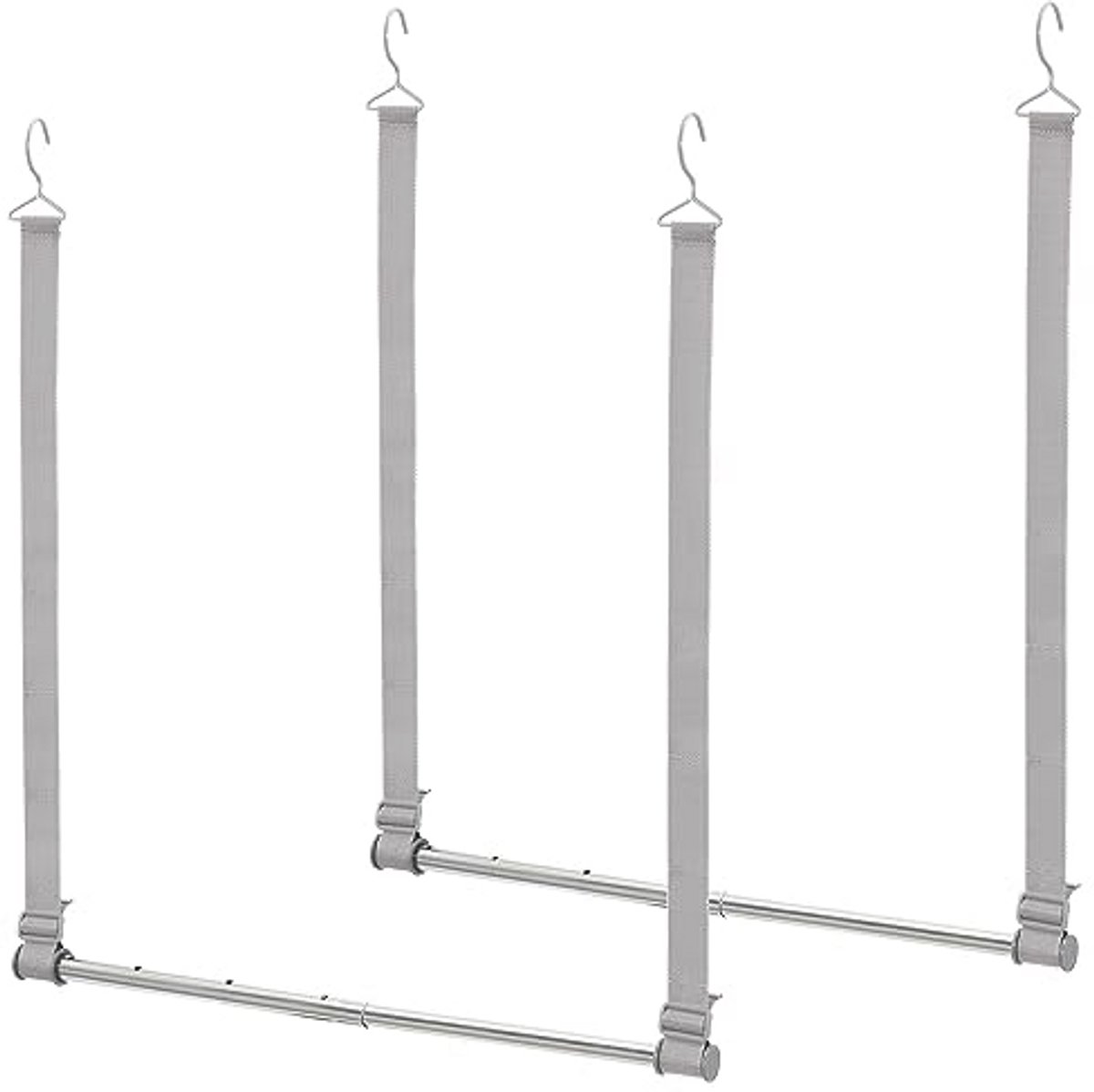 Verstelbare Hangende Kaststang - Ruimtebesparende Kleding Organizer - 2 Pack