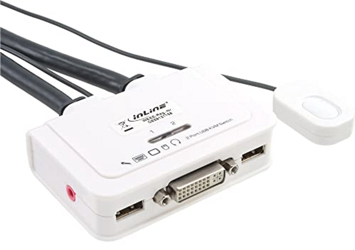 KVM Switch Adapter 2-poort DVI USB met audio
