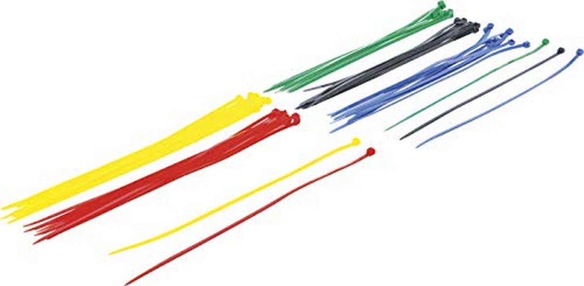 Kabelbinder Assortiment 50-delig | Gekleurde Nylon Klemmen 4,8 x 300 mm