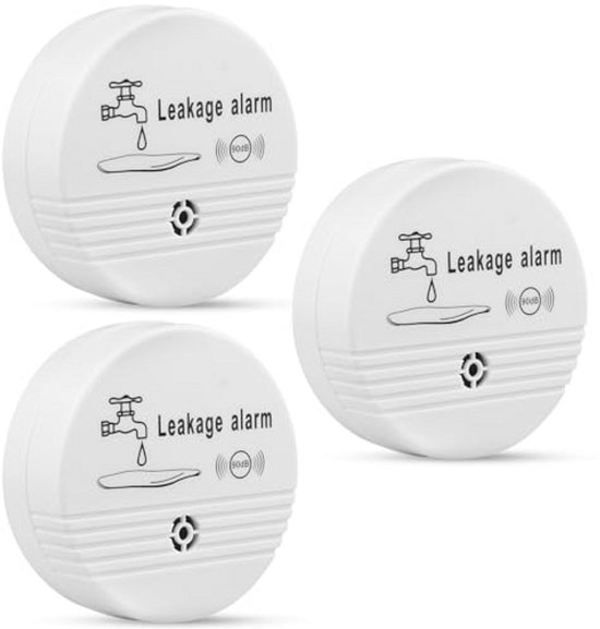 Wassermelder Wasseralarm Leck und Tropfen Alarm 90dB (4Weiß Packungen Wassermelder Wasseralarm Leck und Tropfen Alarm 90dB (4Weiß Packungen