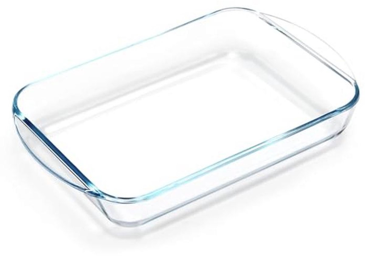 Rechthoekige Ovenschaal van Glas, 2,6 Liter - 35 x 23 x 5,5 cm - Ideaal voor Oven en Magnetron