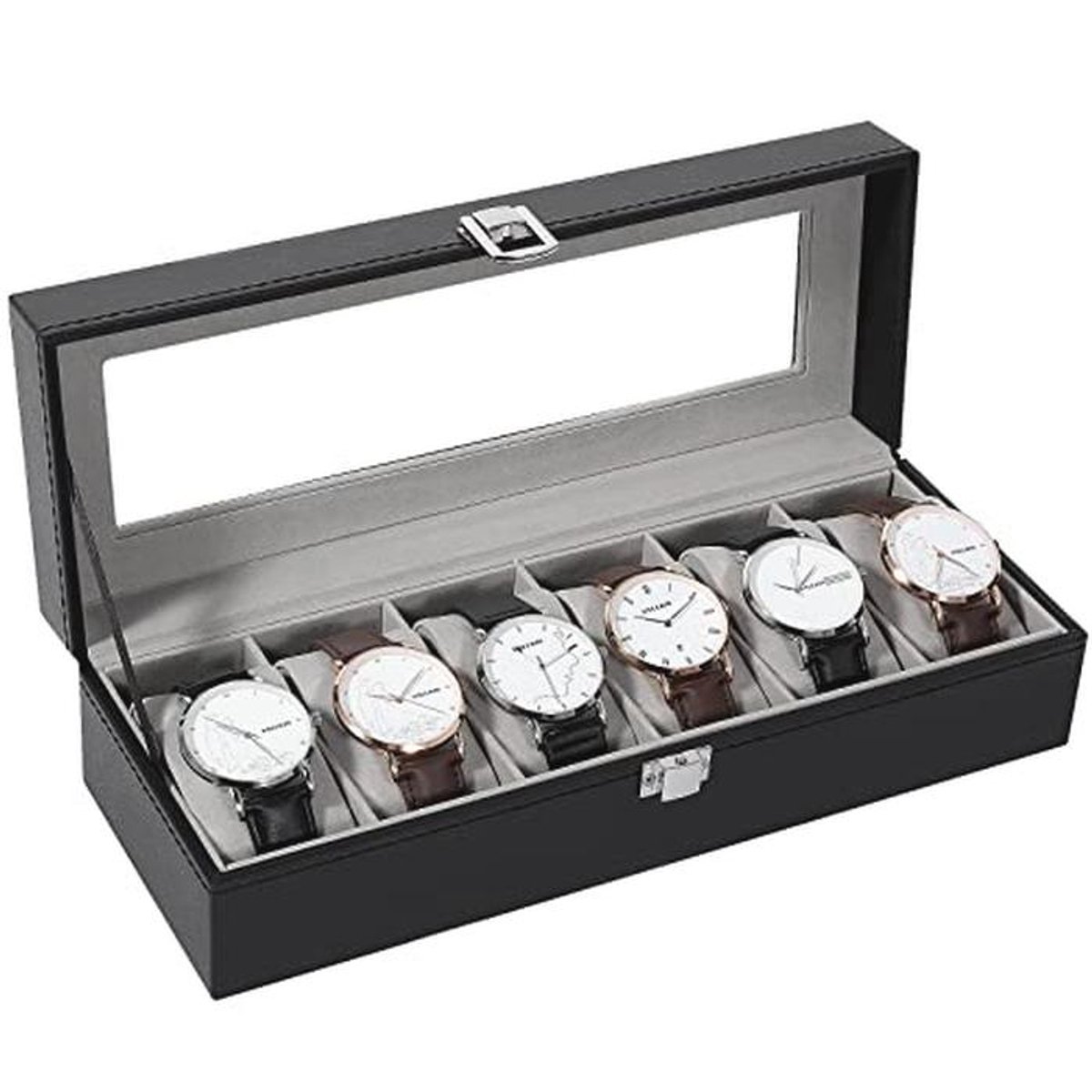 Horloge Dozen met 6 Slots - Sieraden Display Opbergdoos en Organizer