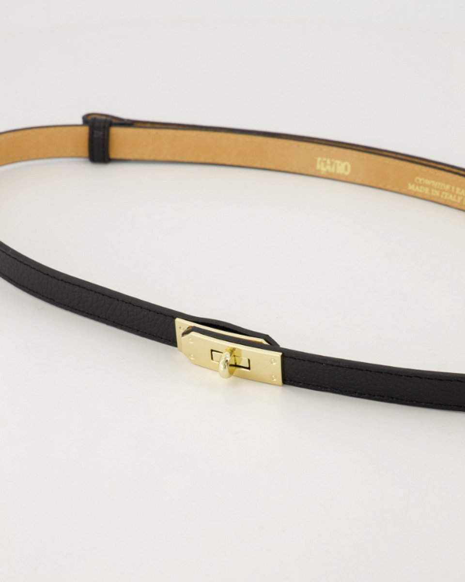riem - Garcia - Wikkelriem - Leer - Zwart - One Size