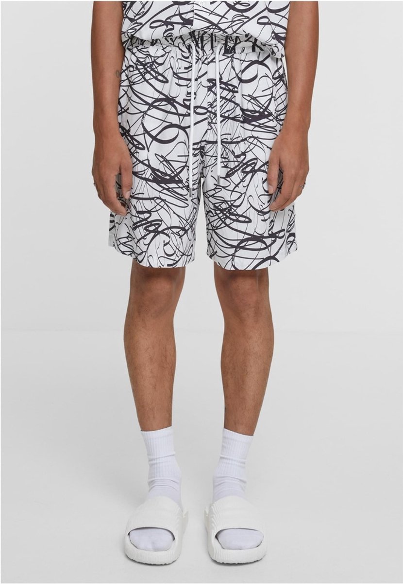 Urban Classics Viscose All Over Print Resort Korte broek XXL Wit