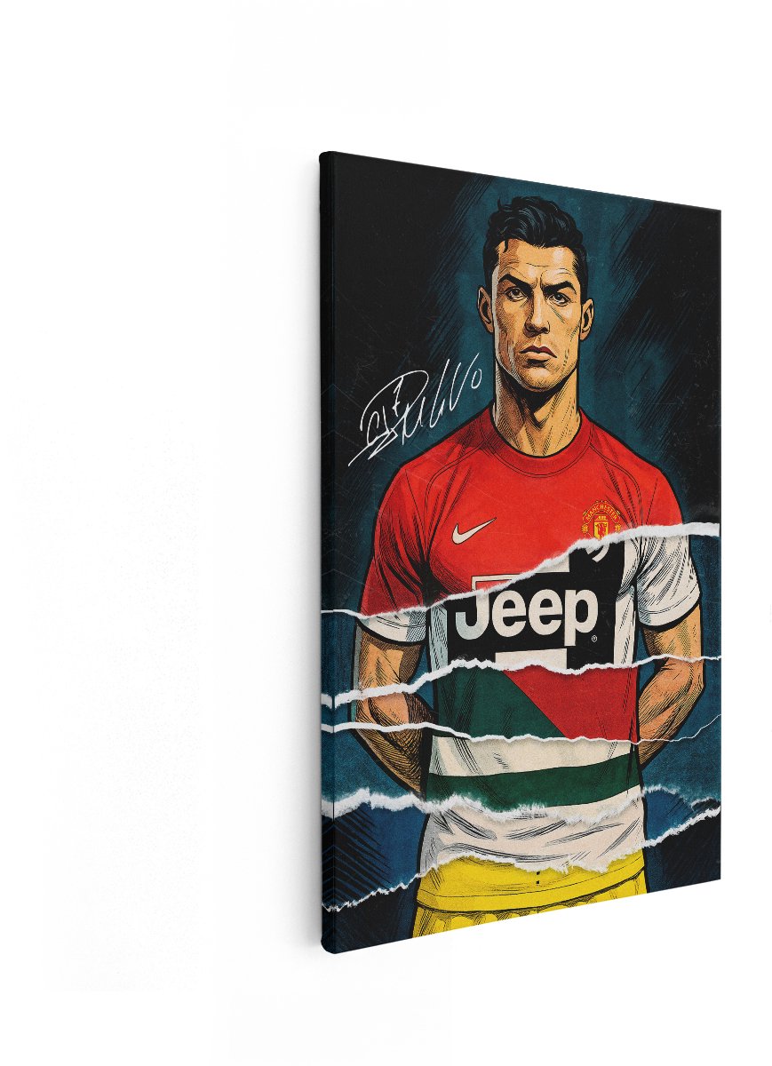Artaza Canvas Schilderij Cristiano Ronaldo - 40x60 cm - Voetbal Wanddecoratie - Muurdecoratie Portret - Schilderijen Op Canvas Man