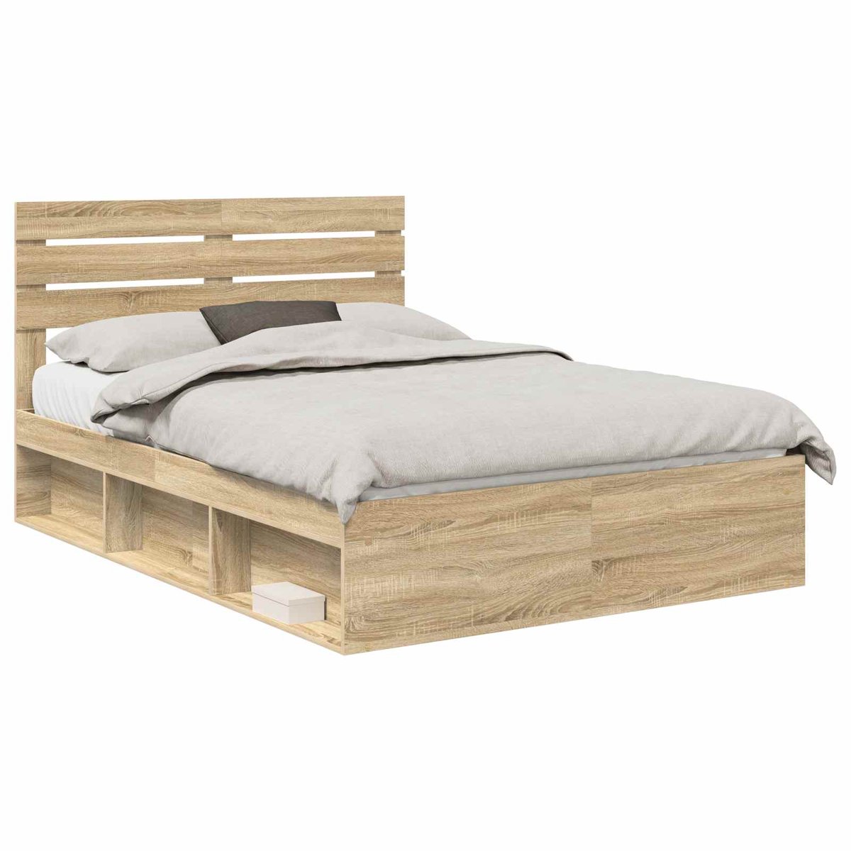 Tweepersoonsbed | Dubbelbed | Volwassenenbed | Bedframe met hoofdeinde Sonoma 140 x 190 cm Massief grenenhout