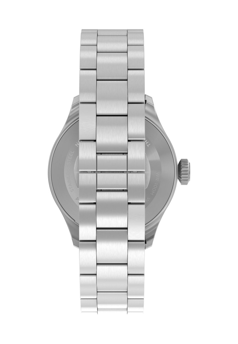 Timex Waterbury Ace Quartz Analoog Horloge Zilverkleurig Kast Gemaakt Van 100% Roestvrij Staal En Een Armband Van 100% Roestvrij Staal 41 TW2Y18800AJ
