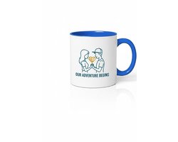 Mok 'Our Adventure Begins' | Romantisch Cadeau voor Stel | Liefdesmok | Avontuur | Blauw