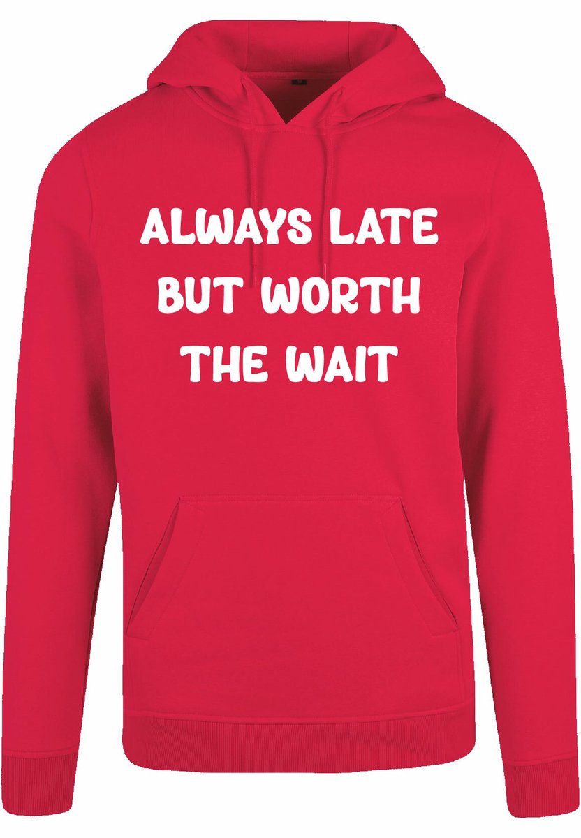 7311 - Hoodie - Always Late-Ruby-M