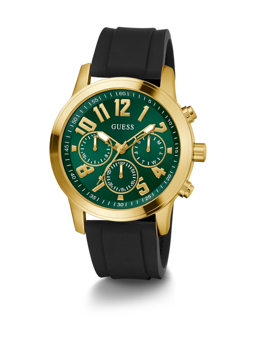 Guess Gd Parker Multi-Function Watch Gouden Toon Case: 100% Gerecycleerd Staal | Armband: 100% Siliconen 44 GW0708G1, GW0708G2