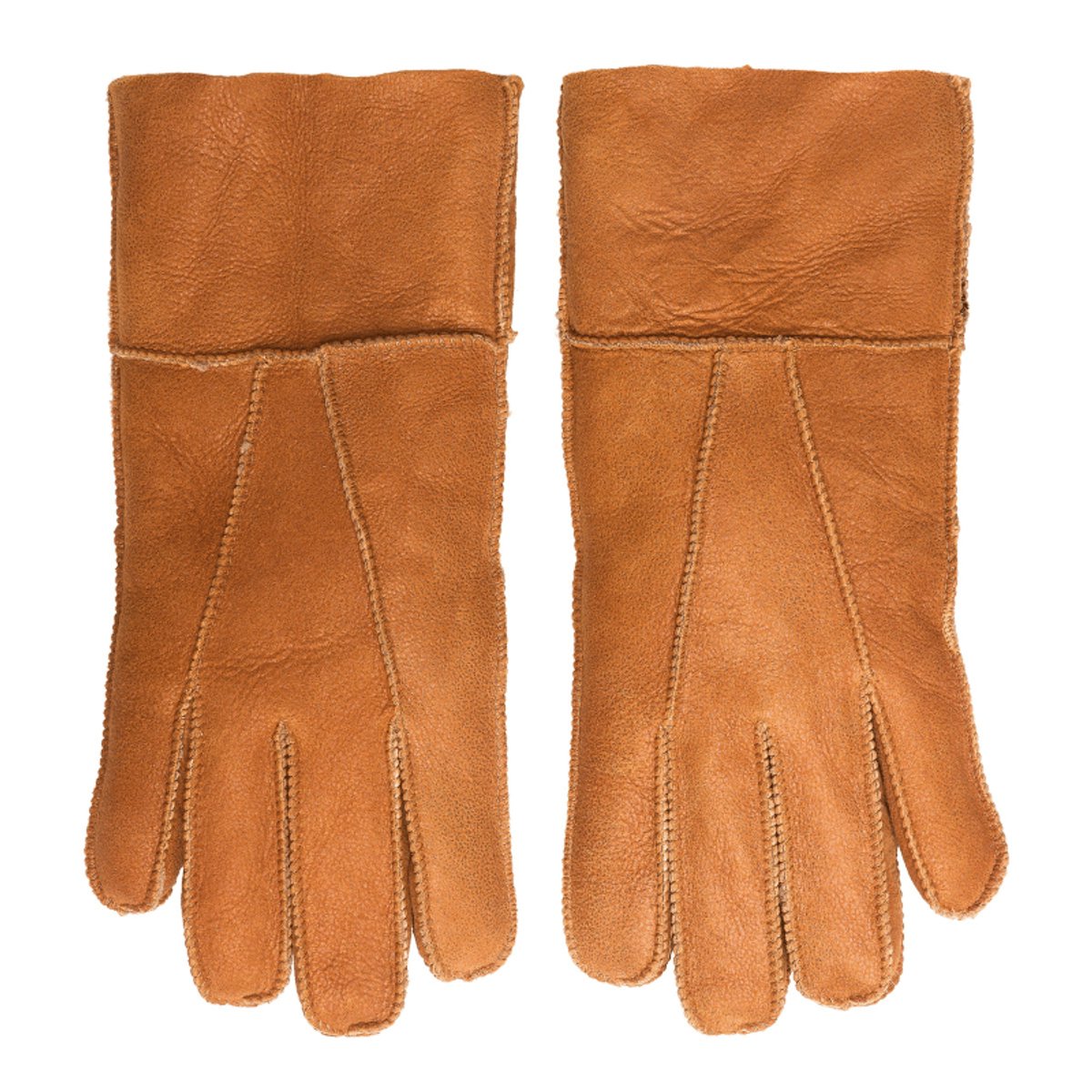 Lammy handschoenen dames - Leren handschoen dames winter - Wol - Winddicht en waterafstotend - Cognac - Maat L