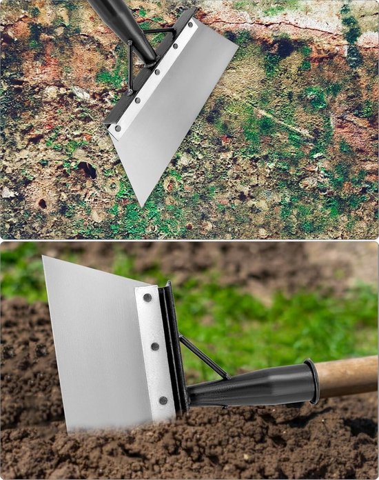 Vloerschraper 300mm - Breed inzetbare schep voor in de tuin, ijskrabben en verfkrabben - Met ergonomisch handvat - Gemaakt van sterk mangaanstaal met breed schraapblad - Duurzaam en effectief gereedschap voor in huis en tuin van Merkloos	 — afbeelding 4