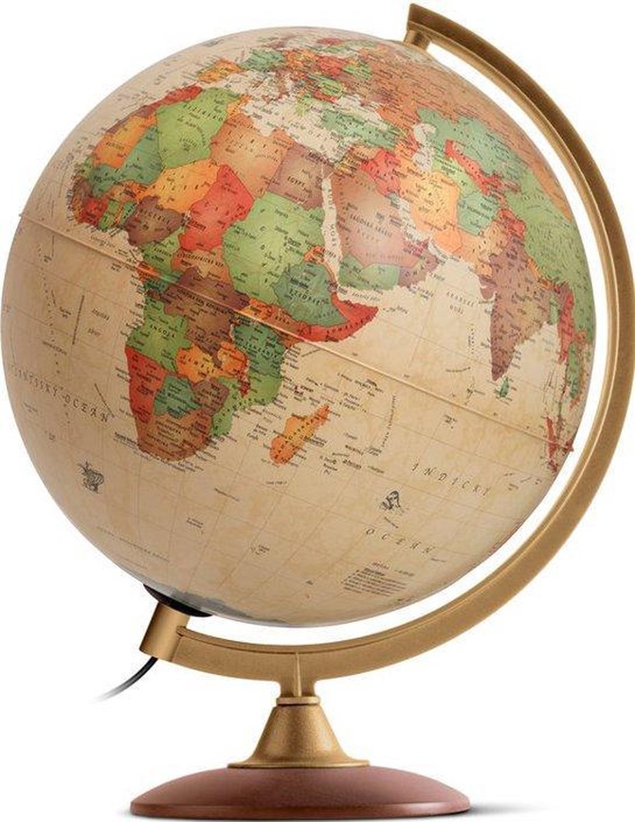 Tecnodidattica - Colombo EU LED - Hout - Wereldbol - Ø30cm