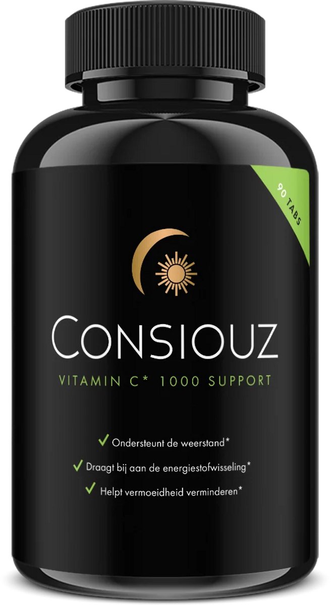 Consiouz Vitamin C 1000 Support – Hooggedoseerde Vitamine C voor Weerstand & Energie