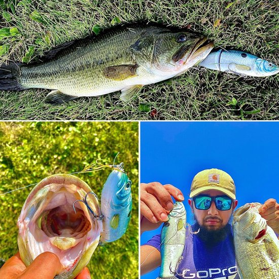 Swimbait - 2-piece - Slow-sinking - Geschikt voor het vissen op grote roofvissen zoals snoek - forel - baars — afbeelding 3