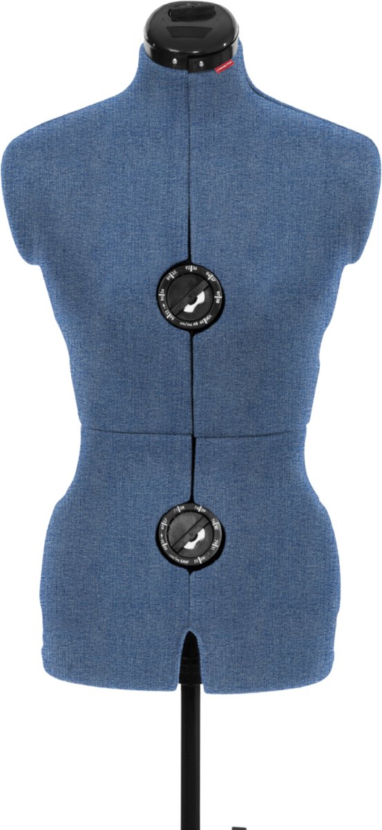 Lewenstein Paspop Fay B Dark Denim - Verstelbare Paspop - Pinbaar - Met rokmeter - Traploos verstelbare rug - Maat 42 t/m 48