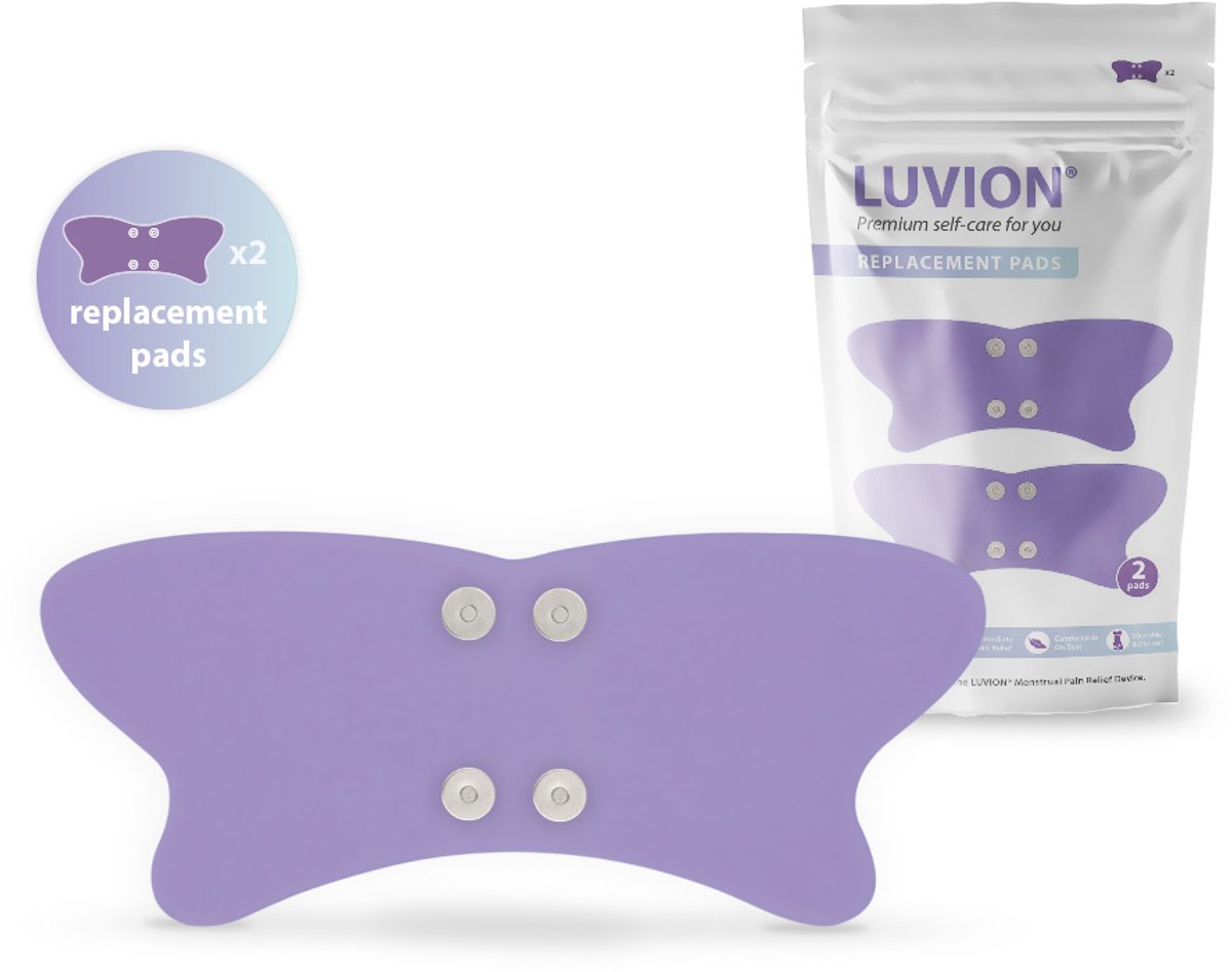 LUVION® Vervangende Electrodepads – Voor TENS Menstruatie Pijnverlichting – Herbruikbaar – 2 Stuks