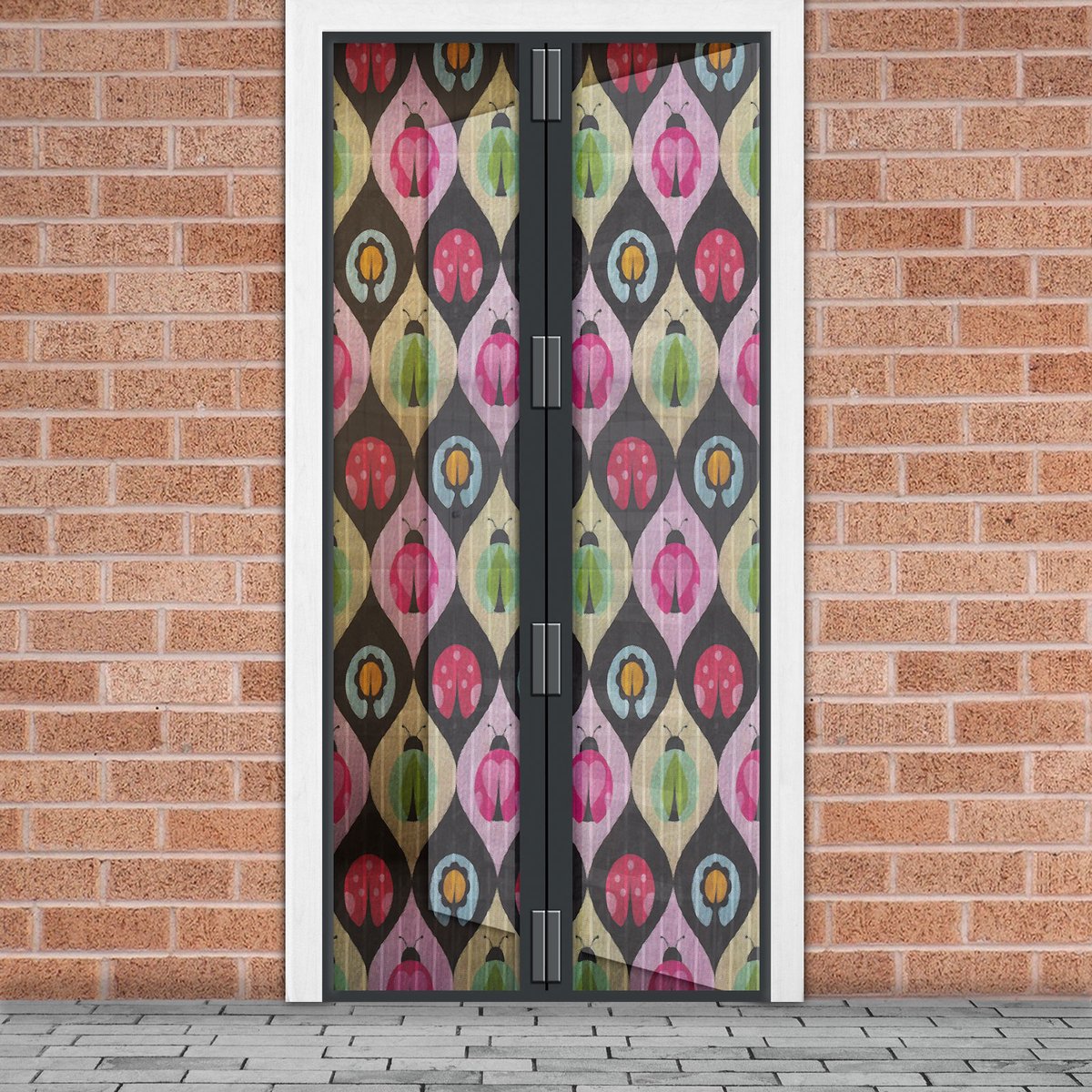 Magnetisch Deurgordijn Tegen Insecten – Vliegengordijn / Hordeur - Hor met Magneten – Insectenpatroon – 100 x 210 cm – Zelfsluitend – Met Klittenband – Wasbaar en UV-Bestendig – Voor Deur en Balkon [11398R]