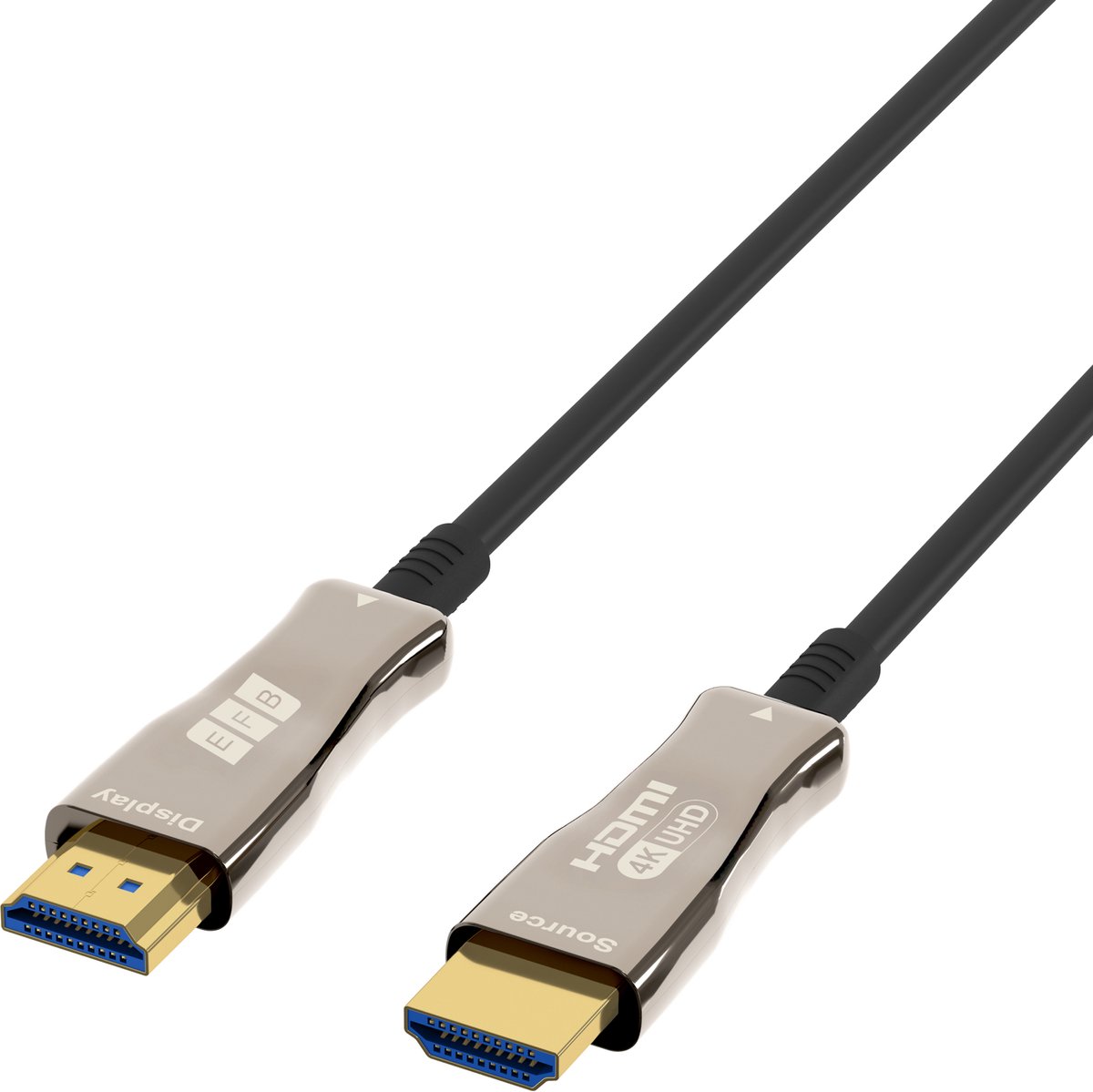 EFB Elektronik HDMI-20-00008 HDMI kabel 20 m HDMI Type A (Standaard) Zwart, Roestvrijstaal
